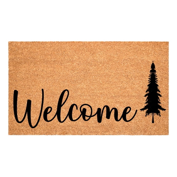 Pine Tree Welcome Doormat, 17" x 29"
