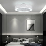 Miumaeov Modern Bladeless Ceiling Fan with Lights 22 Enclosed Ceiling Fan with Remote Control LED Dimmable Lighting Modes 3 Wind Speed and 3 Color White