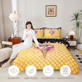 thumbnail image 3 of Erosebridal Black & Pink Dripping Waffle Baseball Ice Cream Cone Graphic Twin Comforter Sets 3-Piece, Dessert Graphic Bedding Set for Boys And Girls Kids,Breathable Home Decor, 3 of 6