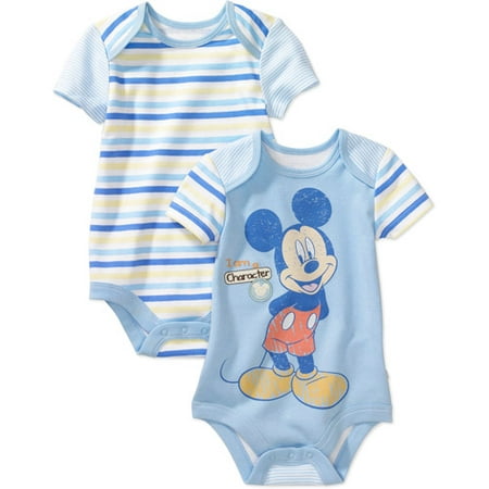 Disney - Newborn Boys' Mickey Mouse Creepers, 2-Pack - Walmart.com