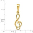 thumbnail image 2 of 14k Yellow Gold Polished Treble Clef Charm - .4 Grams - Measures 29.1x8.5mm, 2 of 2