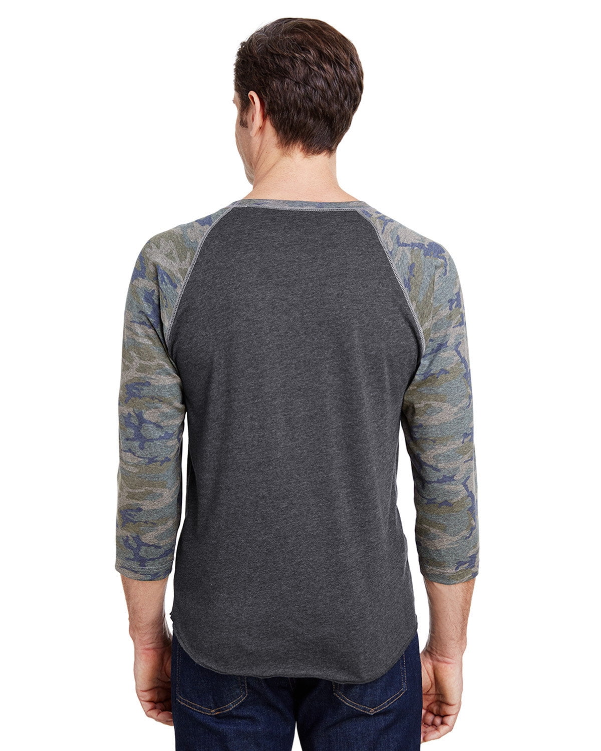 Aquaguard 100% Cotton Men's Vintage Baseball T-Shirt crew neck tee (3 Pack) - 2XL - VN Smoked/VN Camo