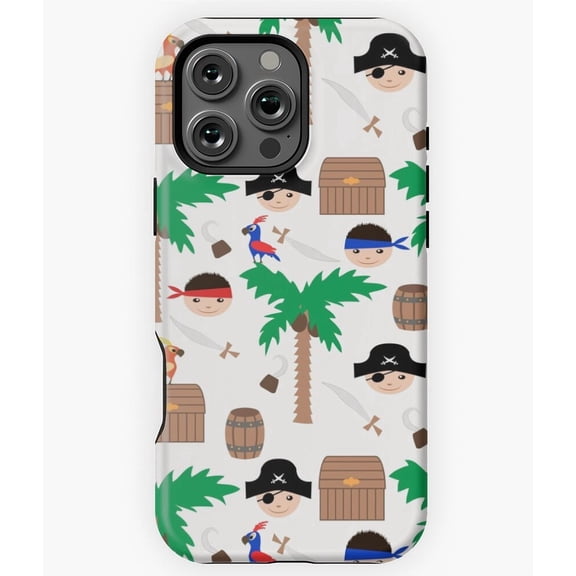 Seamless Pirate Colorful Kids Retro Phone Case for iPhone 16 15 14 13 12 11 Pro Max