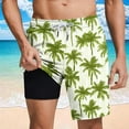 thumbnail image 2 of HAPIMO 9" Beach Shorts Men Swim Trunks with Compression Liner Casual Outings Travel Shorts Summer Outdoor Swimsuit Shorts Quick Dry Board Shorts Hawaiian Bathing Mesh Lining Shorts Yellow Small, 2 of 6