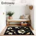 thumbnail image 3 of ODIKA 4'x6' Machine Washable Non-Slip Area Rug, Chic Black & Gold Abstract Floral Contemporary Style High Traffic Rug, Black, 83463, 3 of 7