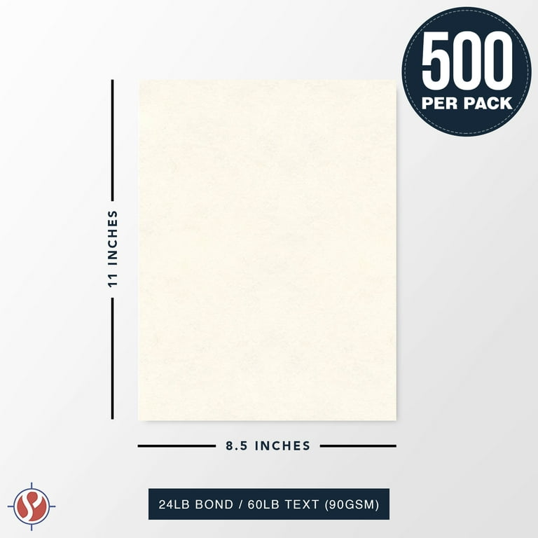 New White Parchment Paper – Great for Certificates, Menus and Wedding  Invitations, 24lb Bond, 60lb Text (90gsm), 8.5 x 11”