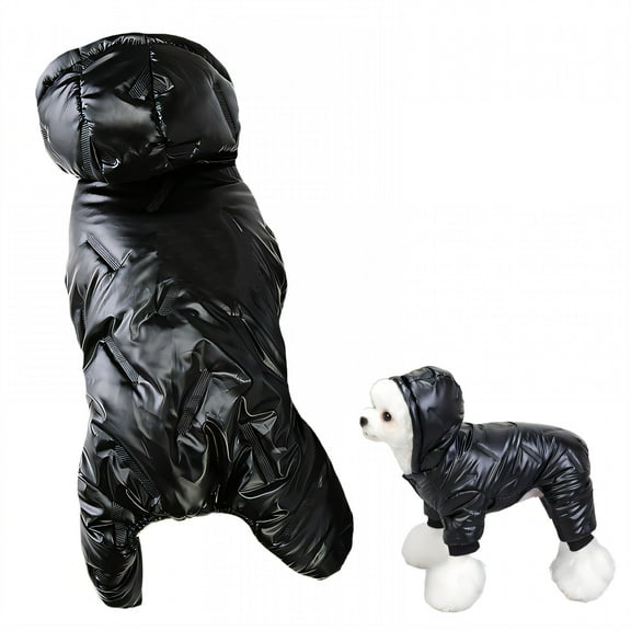 TELOLY 1Pcs Dog Snowsuit,Polyester Boy Dog Clothes,Dog Sweatshirt,Black,Xl