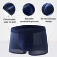 thumbnail image 5 of Big & Tall Underwear for Men L-4X Plus Size 5 Pack Boxer Briefs Silk Solid Color Breathable Hollow-Out Multipack Mid Waisted Cooling Boxers, 5 of 8