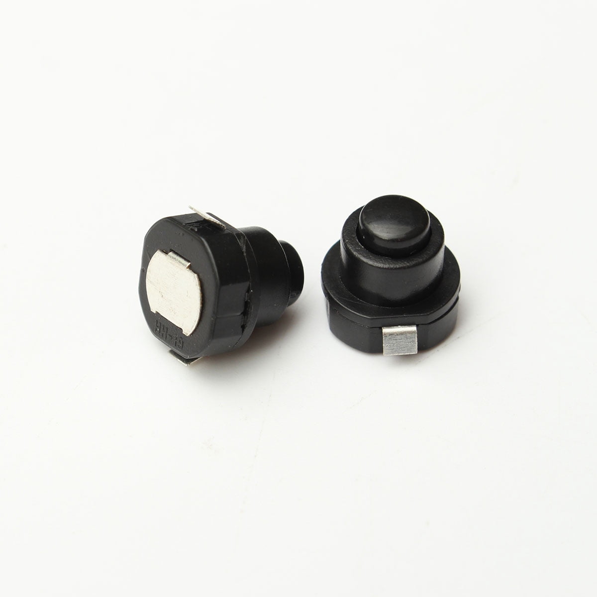 10x Round Push Button Click Switches Latching Black DC 30V 1A Diameter 3/8" 10mm 