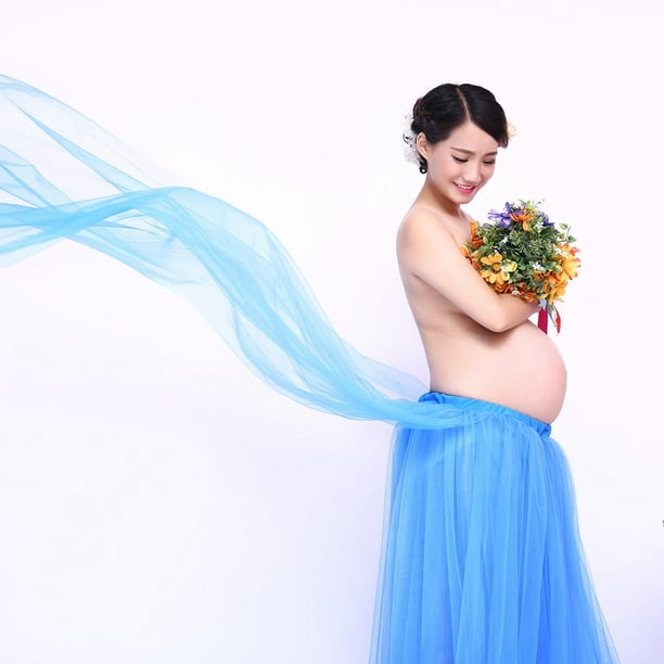 de Maternidad de Fotografia de Tul Enagua Mujeres Embarazadas Accesorios para Sesion de fotografia azul cro BLESIY Falda de fotografia Maxi Walmart en linea