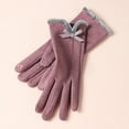 thumbnail image 2 of hoksml Women's Winter Gloves with Bow Plush Cuff Fashion Knit Gloves in Multiple Colors for Style Warmth, 2 of 2
