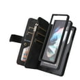 thumbnail image 4 of TECH CIRCLE Wallet Case for Samsung Galaxy Z Fold 3, Galaxy Z Fold 3 Case for Women Men Durable PU Leather Kickstand Magnetic Buckle Flip Folio Strap Wristlet Zipper Card Holder Phone Cases,Black, 4 of 10