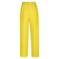 thumbnail image 6 of Kvture Women's Harem Pants Fashion Solid Color Elastic Waist Baggy Comfy Capri Pants Summer Beach Casual Sweatpant Yellow XL, 6 of 7
