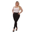 thumbnail image 2 of Plus Size Sculpting Treggings With Faux Leather Belt - Black, 2 of 9