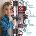 thumbnail image 3 of Blackout Kids Curtains,Red Ethnic Geometric Patchwork Pattern Childrens Insulated Curtains Set Of 2,Bedroom Essentials,Toddler Room Decor 52x63in(132x160cm), 3 of 5