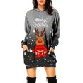 thumbnail image 2 of Vestidos de Navidad Para Mujer Casual Con Estampado de Bolsillo Vestido de Manga Larga Con Capucha Suelta Odeerbi  ODB197762, 2 of 5