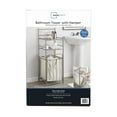Mainstays 2Shelf Steel Storage Shelf Unit with Hamper, Satin Nickel