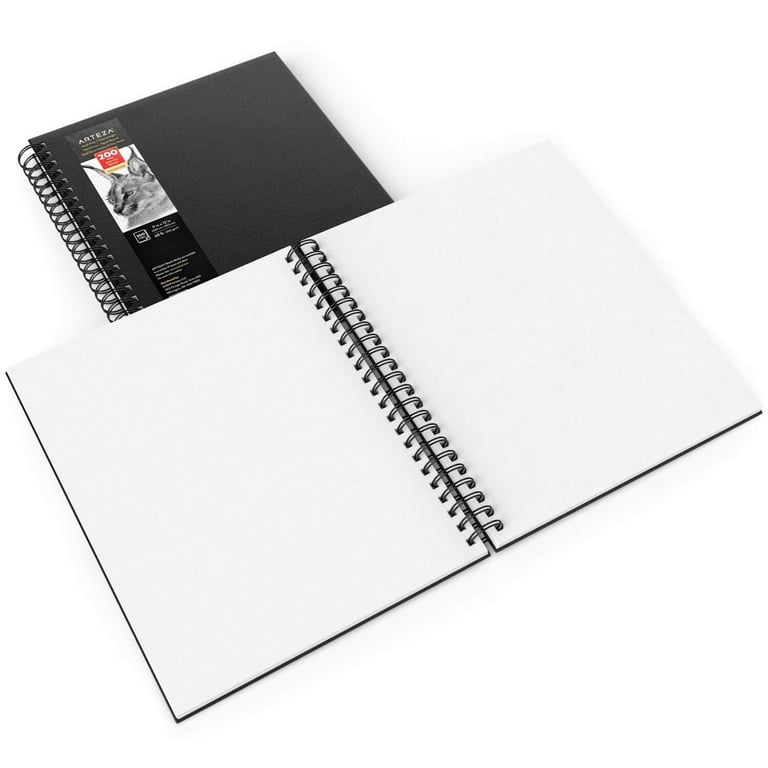 Arteza Sketchbook, Spiral-Bound Hardcover, Gray, 5.5x8.5, 200 Pages of  Drawing Paper Each - 3 Pack 