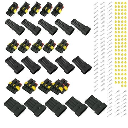 15Kits 2+3+4 Pin Way Car Super Seal Waterproof Electrical Wire Connector Plug (Best Way To Use A Butt Plug)