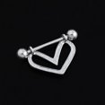thumbnail image 3 of Joyería piercing del anillo del pezón de la decoración del diamante artificial de la forma del corazón de la moda (rosa blanco), 3 of 3