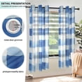 thumbnail image 3 of Yayeee Window Curtains Light Filtering 63"x52" Grommet Panel Pair Home Living Room Decor, Blue Plain, 3 of 7