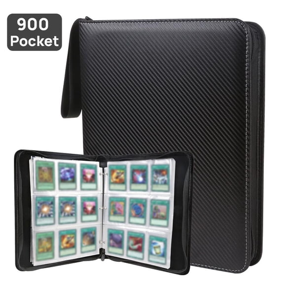 FGY Trading Cards Binder 900 Pocket Top Loading Card Collection Binder for Pokemon Cards Sports Cards (Black)