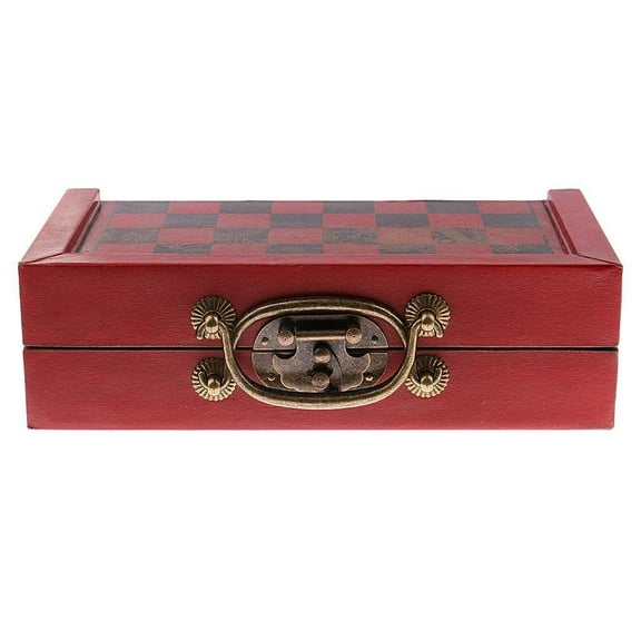 Chess Board Folding Portable Antique Chinese Chess Board Games Wooden Table Chess Pieces Set For Family Collectibles