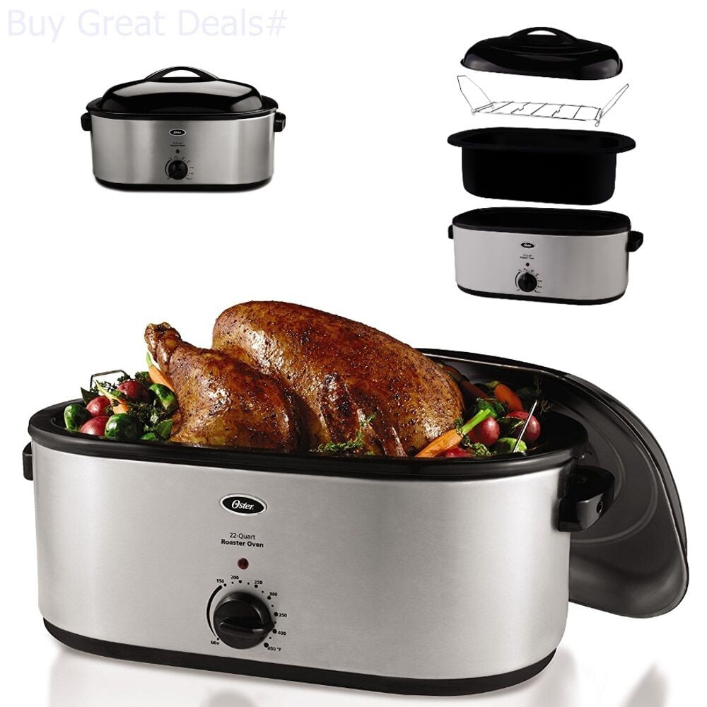 Oster Electric Thanksgiving Turkey Roaster Oven 22 Qt SelfBasting Lid