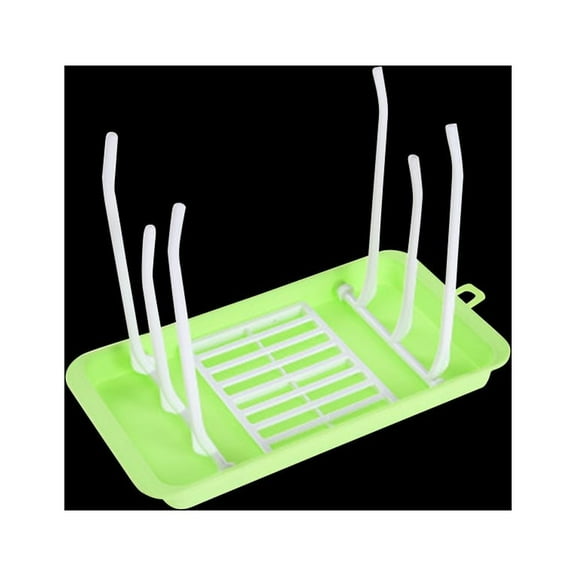 IBASETOY Dustproof Baby Bottle Drying Rack Light Green Foldable Box 1Set for Parents