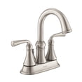thumbnail image 1 of Moen Wetherly Spot Resist Brushed Nickel Two-Handle Centerset Bathroom Faucet with Drain Assembly WS84850SRN, 1 of 5