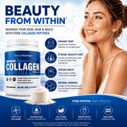 Collagen Peptides Powder Contains Vital Proteins for Skin Hair Nails and Joint Health, Non GMO Gluten Free 25, 20mg Servings
