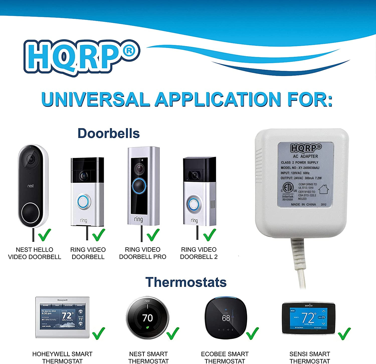 HQRP 120V To 24V 40VA Transformer Compatible With Nest, Ecobee, Sensi