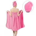 thumbnail image 4 of WALFRONT Women's Bath Wrap Set, Adjustable Bathing Bathrobe and Hair Drying Cap Spa Strapless Shower Towel Kits, 35.4 inch/90cm Length, Spa Towel,Wrap Towel, 4 of 8