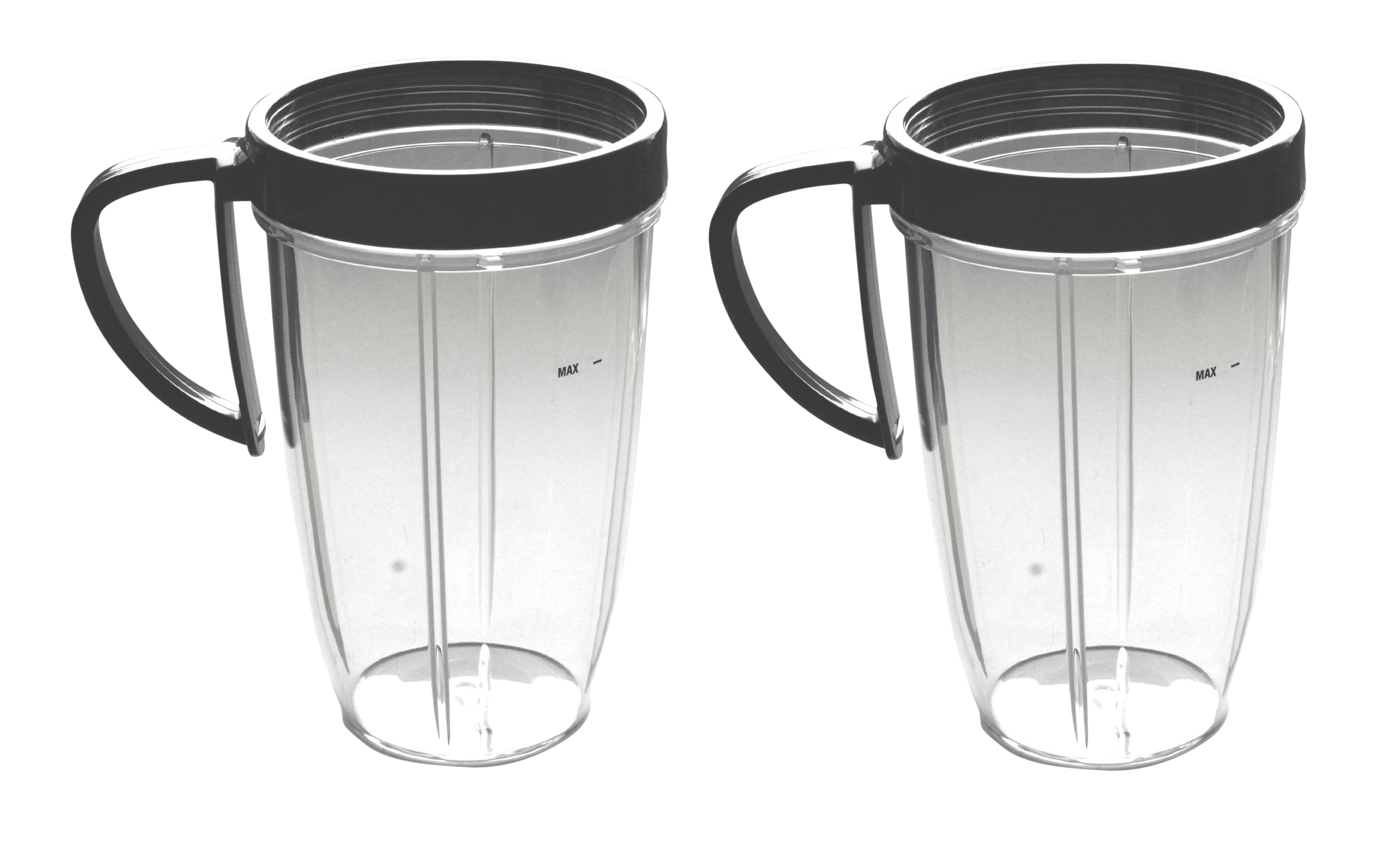 Blendin 2 Pack 24oz Large Tall Cup Jar with Handled Lip Ring, Compatible with Nutribullet Blender Juicers