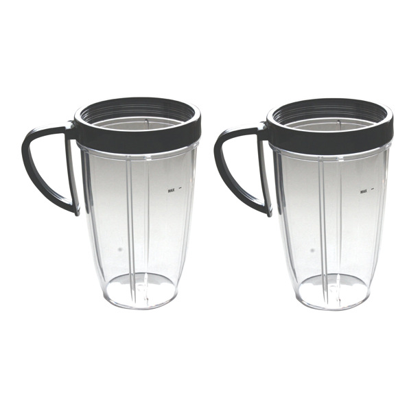 Blendin 2 Pack 24oz Large Tall Cup Jar with Handled Lip Ring,Fits