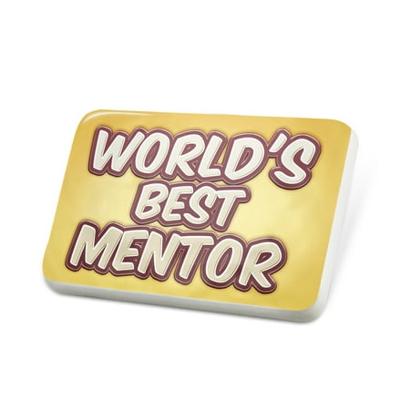 Porcelein Pin Worlds best Mentor, happy yellow Lapel Badge – (Best Expensive Watches In The World)