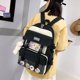 thumbnail image 4 of Mochilas 4 mochilas de lona Kawaii para adolescentes y estudiantes, mochila escolar (negro), 4 of 5