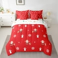 thumbnail image 2 of Castle Fairy Santa Claus Girl 7 Pieces Bedding Comforter Set,Christmas Deer Full Bedding Set Lightweight,White Red Fitted Sheet Flat Sheet,Microfiber Bedroom Decor, 2 of 7