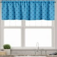 thumbnail image 3 of Ambesonne Fleur De Lis Valance & Curtain, Checkered Floral Form, 55"x30", Blue Dark Blue, 3 of 6