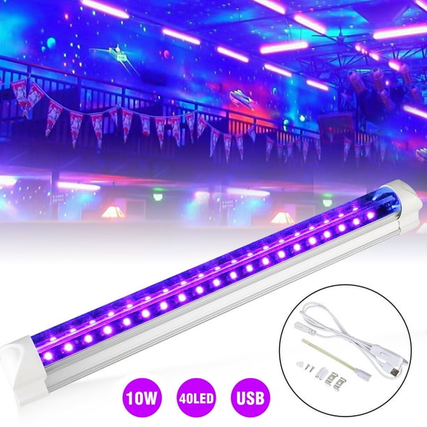 10W UV LED Black Light Bar, TSV Adjustable Brightness Black Light Tube with 6ft USB Driven Cable
