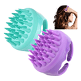 thumbnail image 1 of Masajeador De Cuero Cabelludo, 2 Cepillos Para Ducha Cabello Xtellar Morado Y Verde, 1 of 3