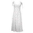 thumbnail image 1 of Dinheiro Vestido de mujer con tirantes finos, espalda descubierta, estampado floral asimétrico, vestidos de playa con cordón, S,, 1 of 8