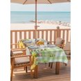 thumbnail image 2 of Outdoor Tablecloth with Umbrella Hole for Patio/Picnic/Party/Camping, Groundhog Day Waterproof Table Cloth Rectangle Table Cover Washable, Green Plaid Sunflower Spring Floral (54"x 80"), 2 of 8