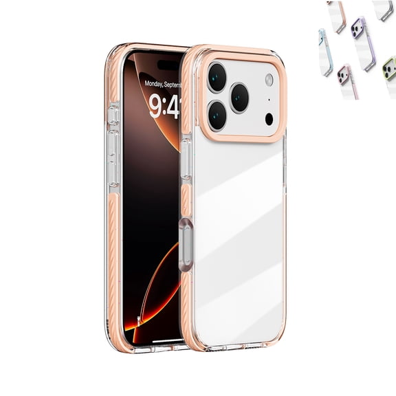 Allytechgroup for Apple iPhone 16 Pro Max Protective Case, Hard Back Shell Soft TPU Shockproof Bumper Anti-Scratch Heavy Duty Protection Non-Slip Slim Lightweight Rugged Anti-Fingerprint Case, Orange