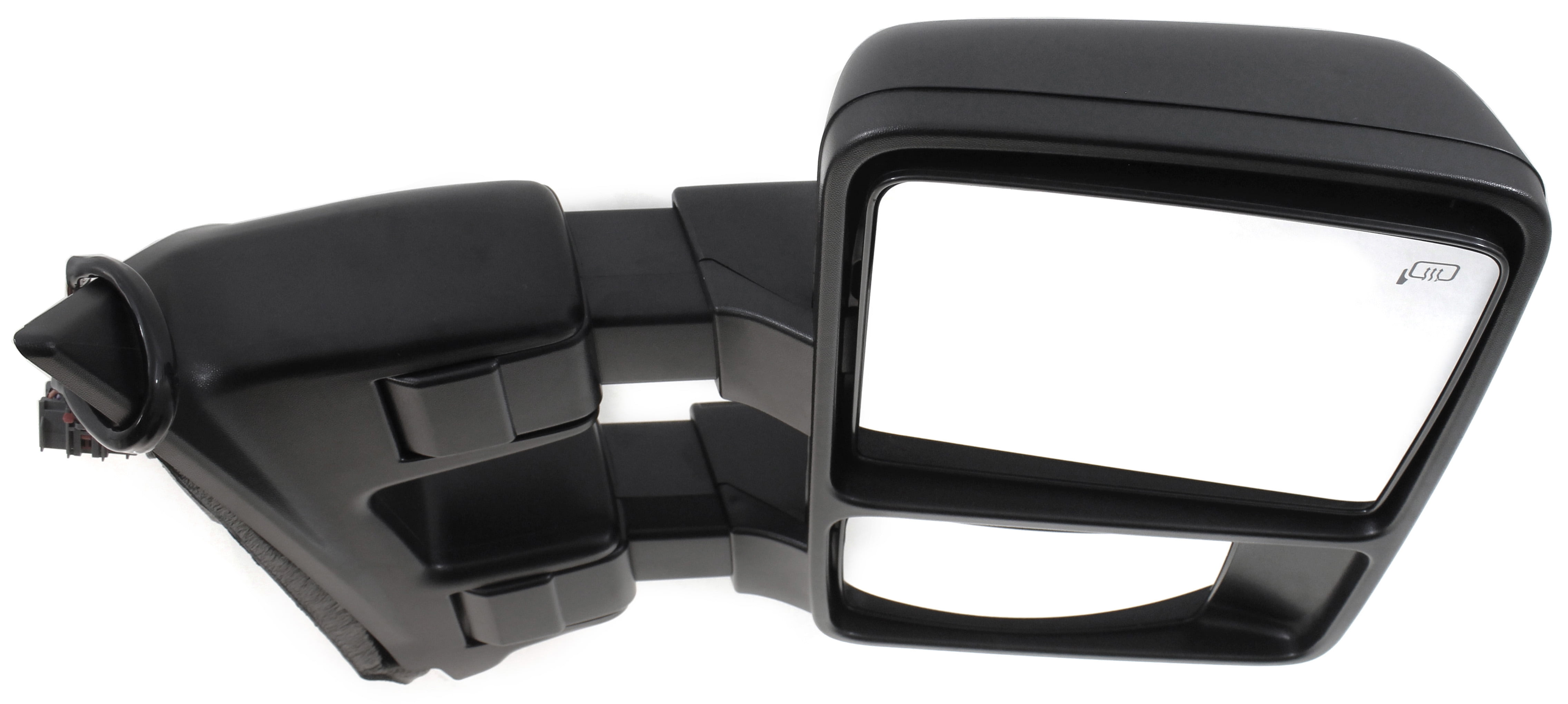 Towing Mirror Compatible With 2010 Ford F-250 Super Duty F-350 Right Passenger Side Heated w/ Blind Spot Corner Glass In-housing Signal Light Textured Black Kool-Vue