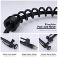thumbnail image 6 of WOWOW Commercial Kitchen Faucet with Pre-Rinse Sprayer, 28-Inch Height Solid Brass Kitchen Sink Faucet 1 or 3 Hole Deck Mount, Matte Black Spring Kitchen Faucet with Dual Swing Spout, 6 of 8