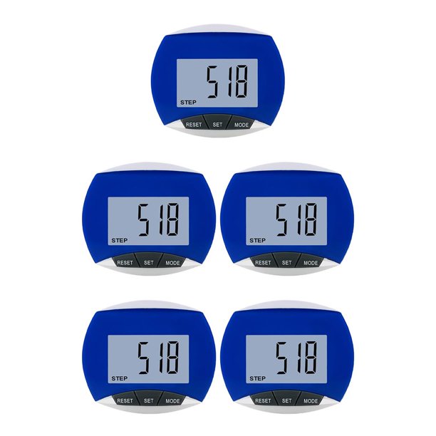 Naiovety LCD podómetro contador de pasos con Clip de cinturón ajuste de distancia deportes Fitness caminar caminar calculadora regalo Azul 5piezas Naiovety CBP236783