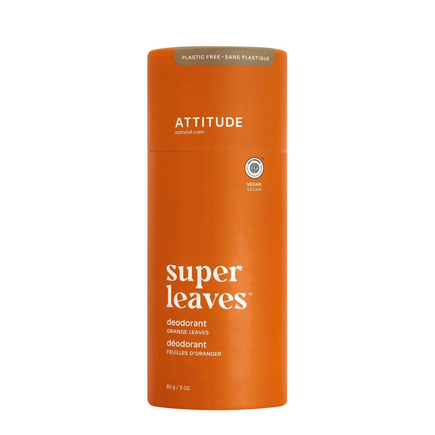 ATTITUDE super leaves, Plastic Free Deodorant, Orange Leaves