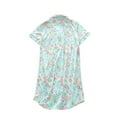thumbnail image 3 of SWSMCLT Women's Short Sleeve Nightgown Cute Button Up Sleep Shirt Sleepwear Cotton Knee Length Nightshirt Summer Green X-Large, 3 of 4