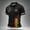 Black, variant on Men's Rainbow Peace Sign Polo Shirt with Colorful Star Splatter Graphic and Striped Cuffs Featuring Classic Collar Short Sleeves Black XXL